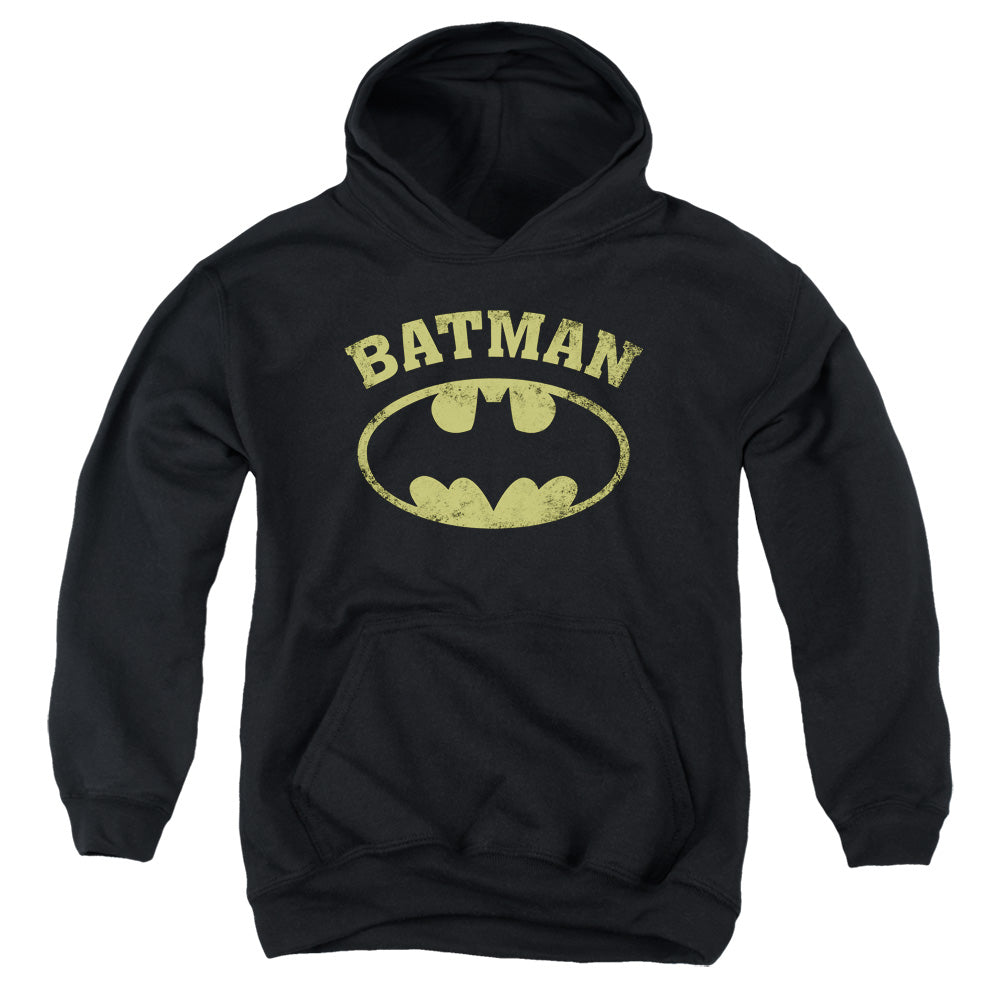 Batman Over Symbol Kids Youth Hoodie Black
