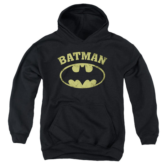 Batman Over Symbol Kids Youth Hoodie Black