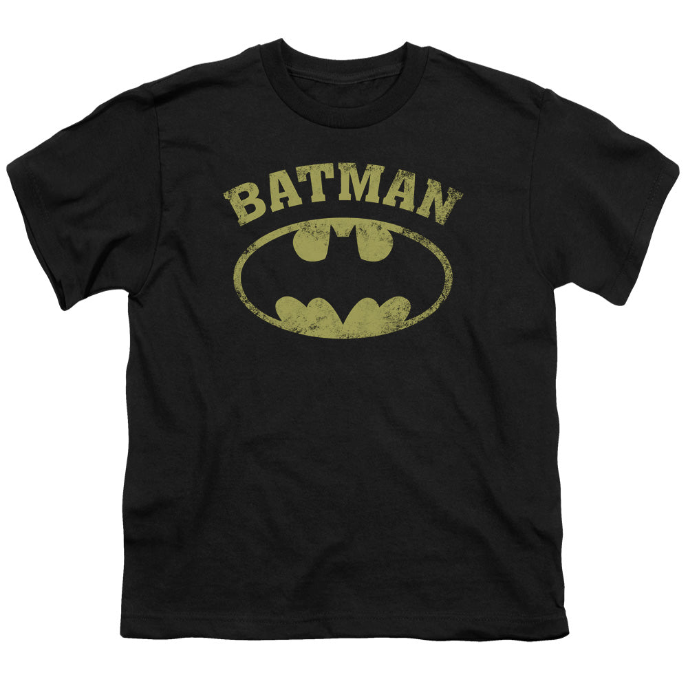 Batman Over Symbol Kids Youth T Shirt Black