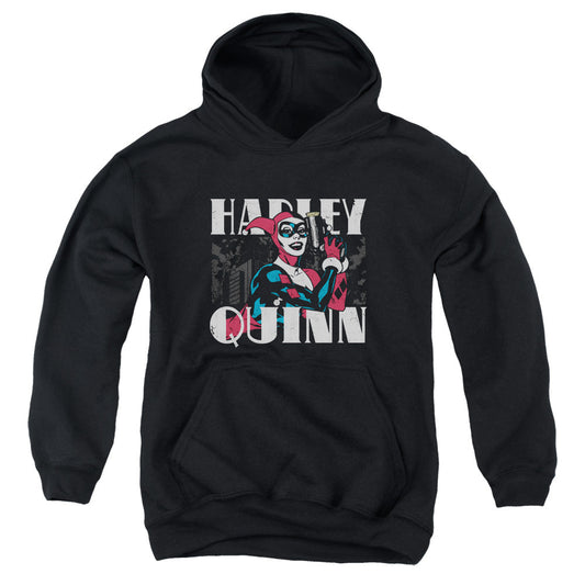 Batman Harley Bold Kids Youth Hoodie Black