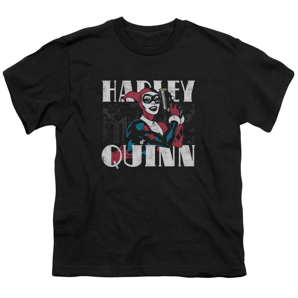 Batman Harley Bold Kids Youth T Shirt Black