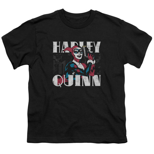 Batman Harley Bold Kids Youth T Shirt Black