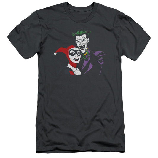 Batman Joker & Harley Slim Fit Mens T Shirt Charcoal