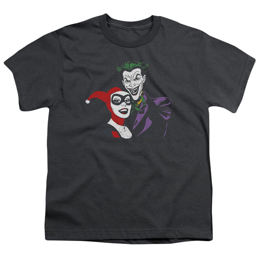 Batman Joker & Harley Kids Youth T Shirt Charcoal
