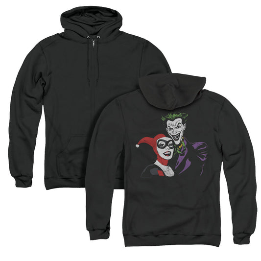 Batman Joker & Harley Back Print Zipper Mens Hoodie Black