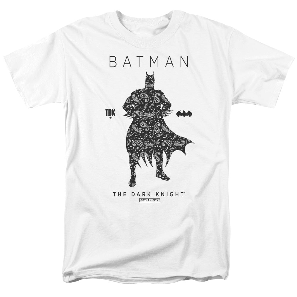 Batman Paislety Silhouette Mens T Shirt White Style001