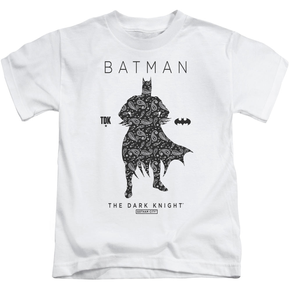 Batman Paislety Silhouete Juvenile Kids Youth T Shirt White