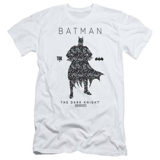 Batman Paislety Silhouete Slim Fit Mens T Shirt White