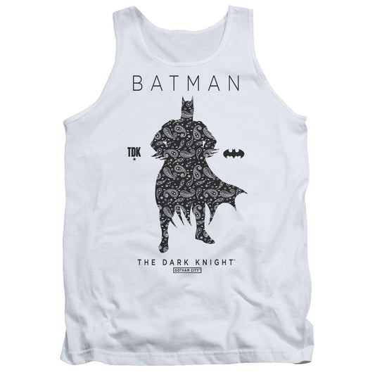 Batman Paislety Silhouete Mens Tank Top Shirt White