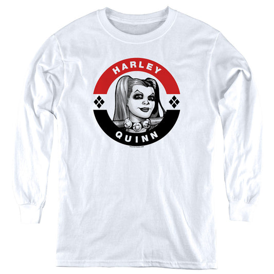 Batman Harley President Circle Long Sleeve Kids Youth T Shirt White