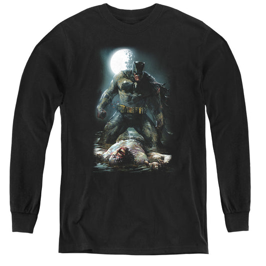 Batman Mudhole Long Sleeve Kids Youth T Shirt Black