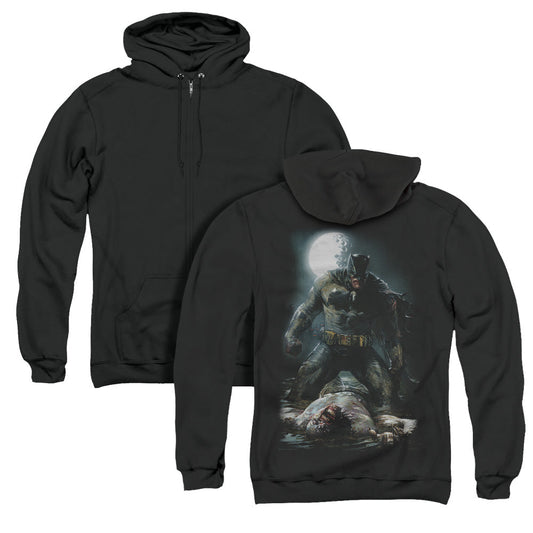Batman Mudhole Back Print Zipper Mens Hoodie Black