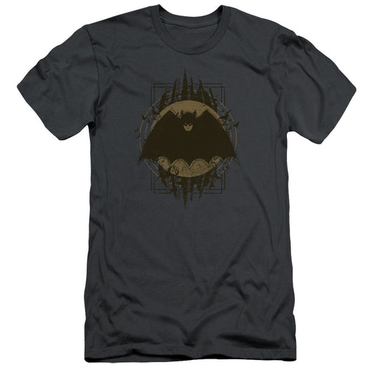 Batman Batman Crest Slim Fit Mens T Shirt Charcoal