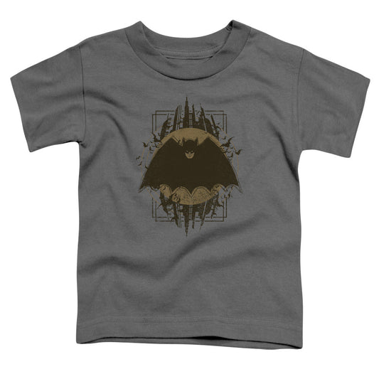 Batman Batman Crest Toddler Kids Youth T Shirt Charcoal