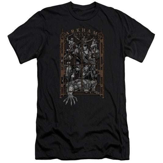 Batman Arkhams Gate Slim Fit Mens T Shirt Black