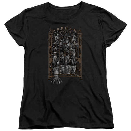 Batman Arkhams Gate Womens T Shirt Black
