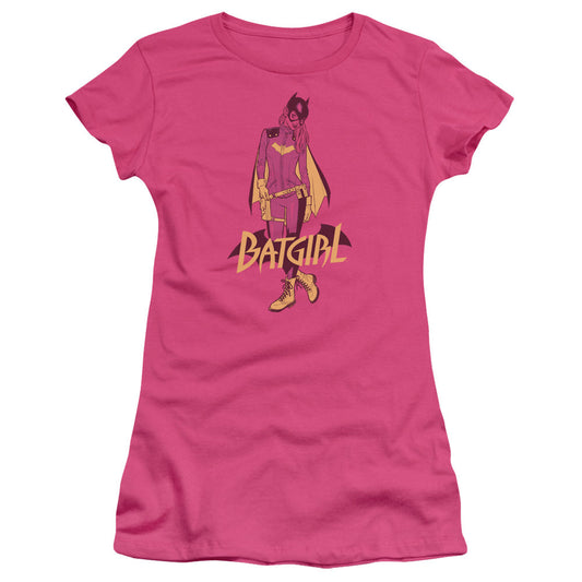 Batman All New Batgirl Junior Sheer Cap Sleeve Womens T Shirt Hot Pink