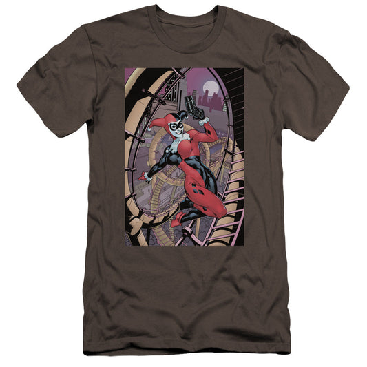 Batman Harley First Premium Bella Canvas Slim Fit Mens T Shirt Charcoal