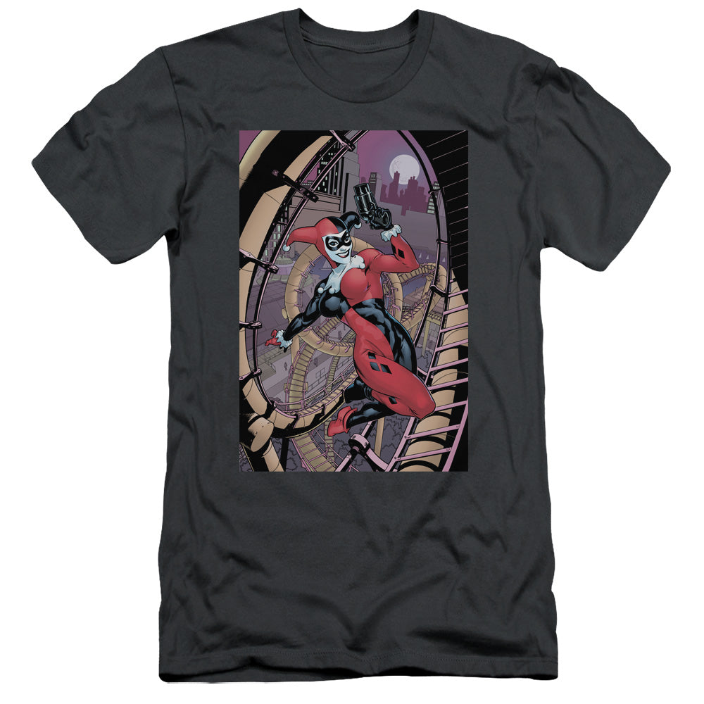 Batman Harley First Slim Fit Mens T Shirt Charcoal