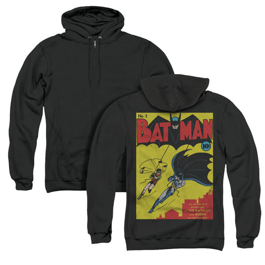 Batman Batman First Back Print Zipper Mens Hoodie Black