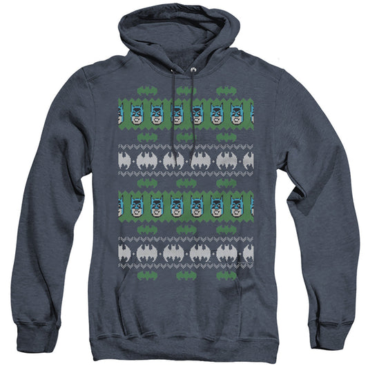Batman Batman Christmas Sweater Heather Mens Hoodie Navy Blue