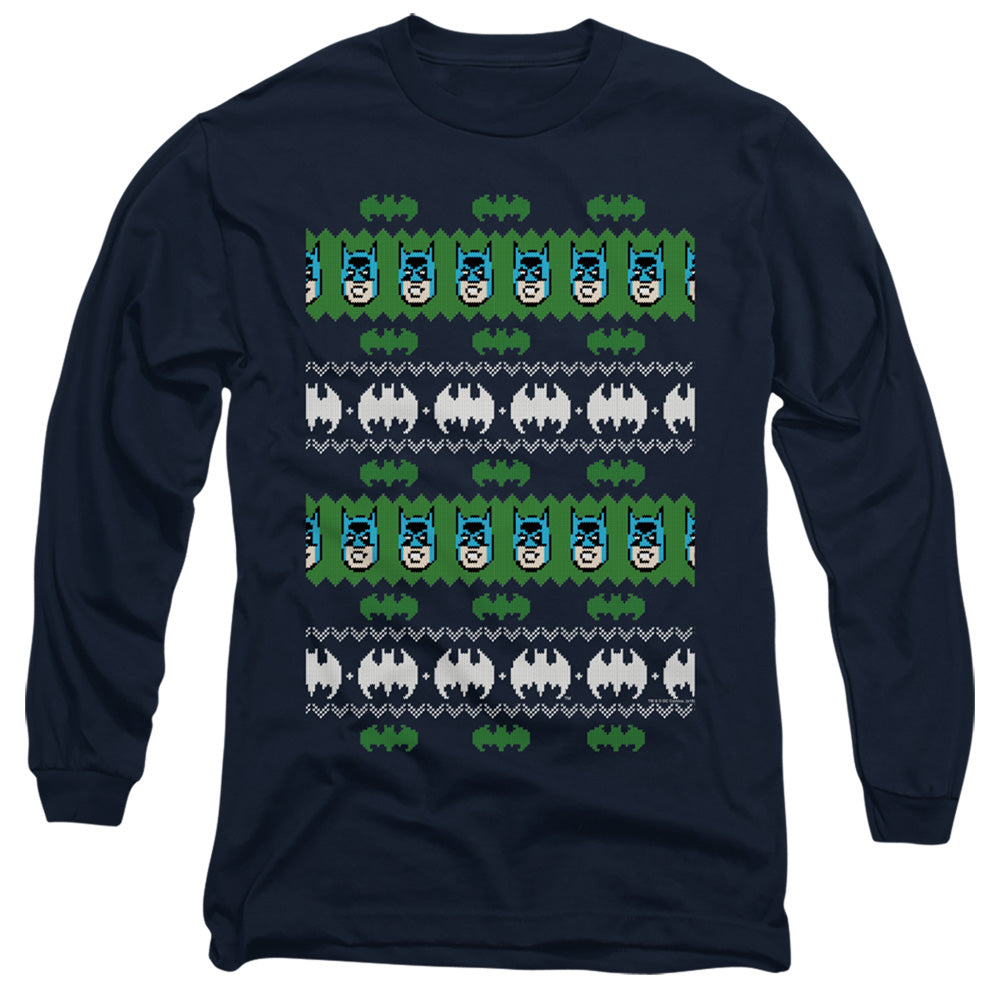Batman Batman Christmas Sweater Mens Long Sleeve Shirt Navy Blue