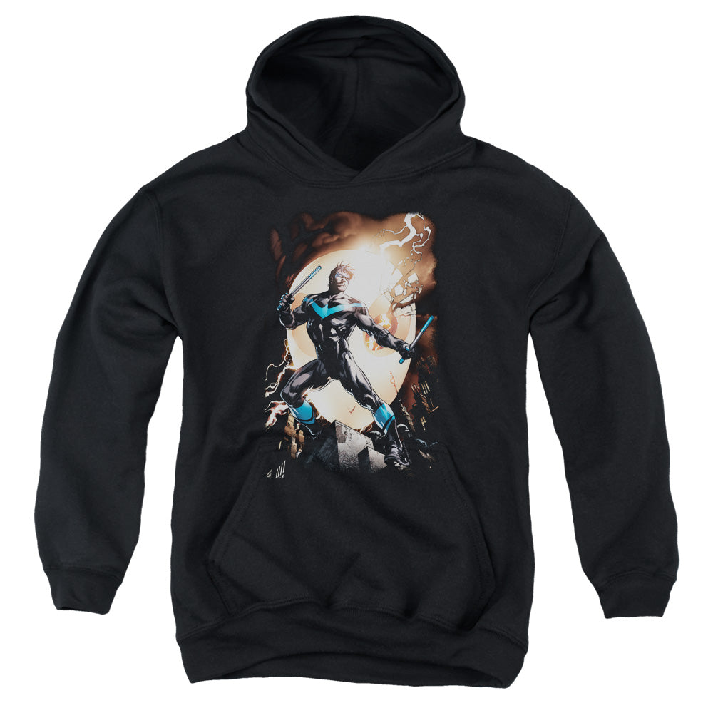 Batman Nightwing Against Owls Kids Youth Hoodie Black
