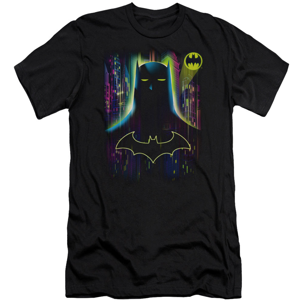 Batman Knight Lights Premium Bella Canvas Slim Fit Mens T Shirt Black