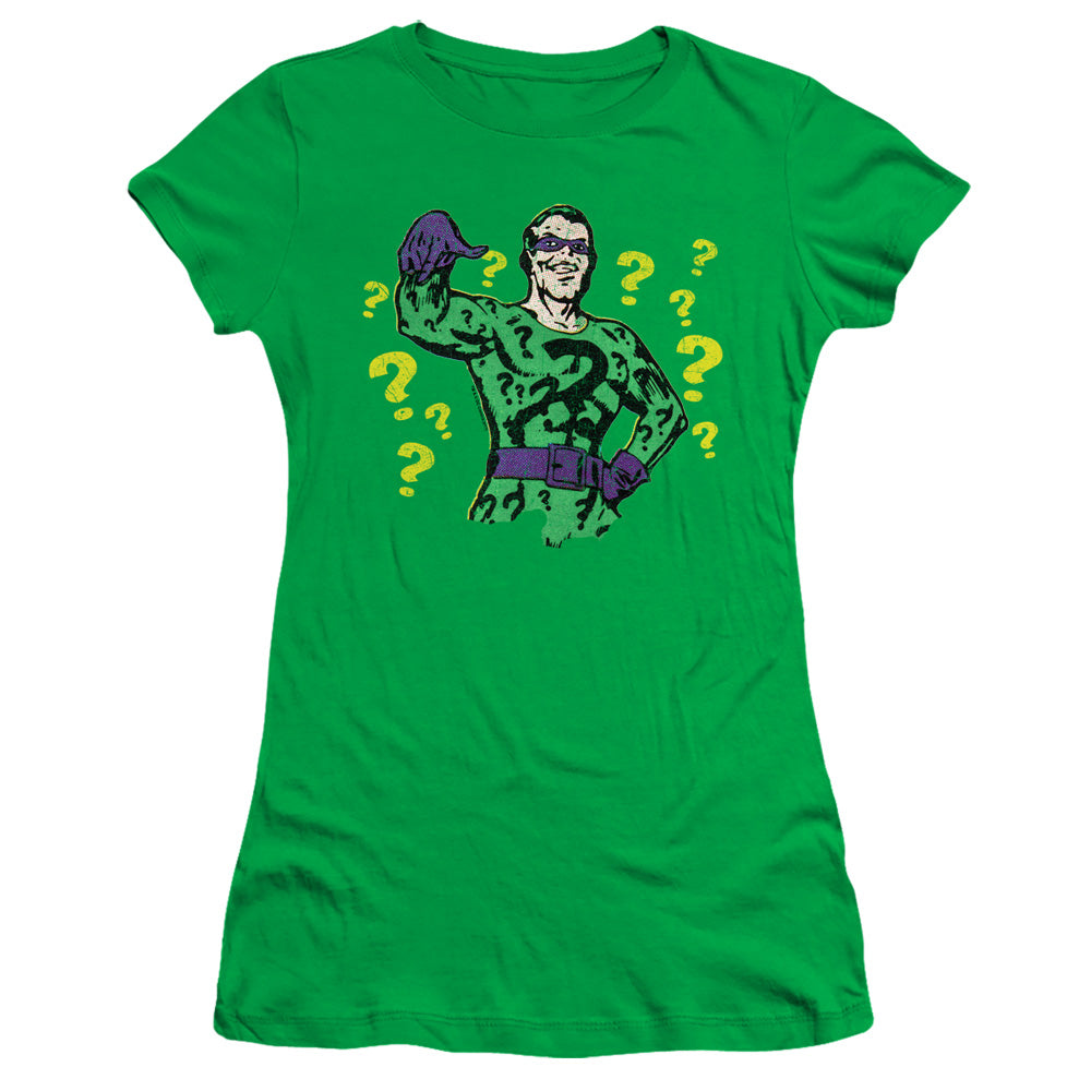 Batman Diseased Criminal Junior Sheer Cap Sleeve Womens T Shirt Kelly Green