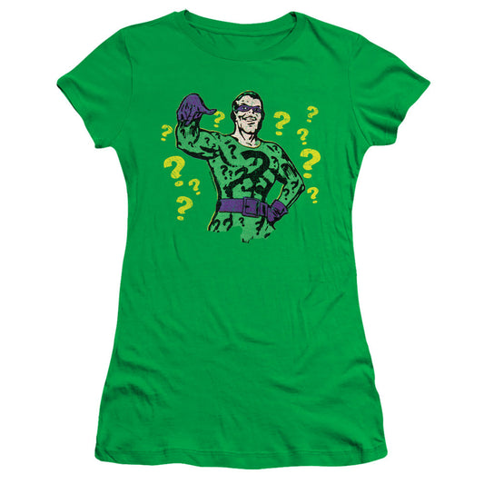 Batman Diseased Criminal Junior Sheer Cap Sleeve Womens T Shirt Kelly Green