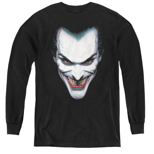 Batman Joker Portrait Long Sleeve Kids Youth T Shirt Black