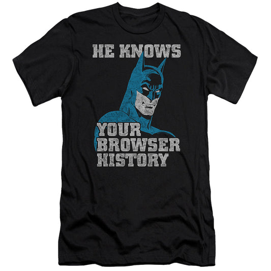 Batman Batman Knows Premium Bella Canvas Slim Fit Mens T Shirt Black