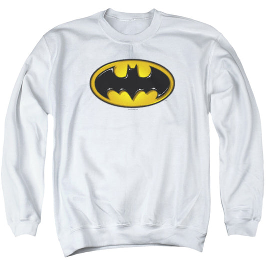 Batman Airbrush Bat Symbol Mens Crewneck Sweatshirt White