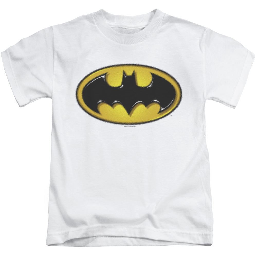 Batman Airbrush Bat Symbol Juvenile Kids Youth T Shirt White