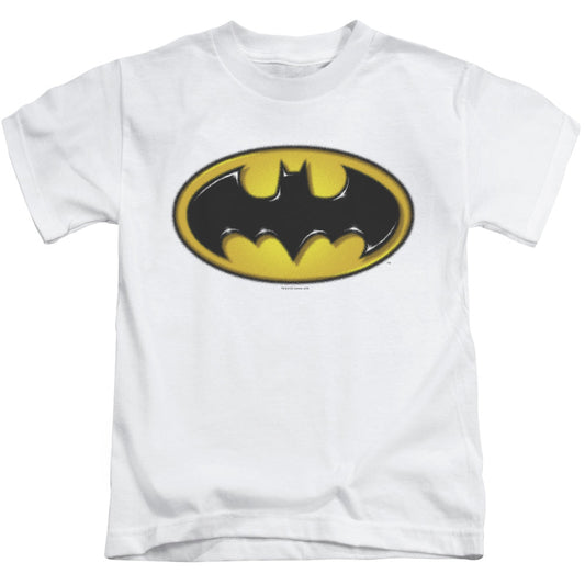 Batman Airbrush Bat Symbol Juvenile Kids Youth T Shirt White