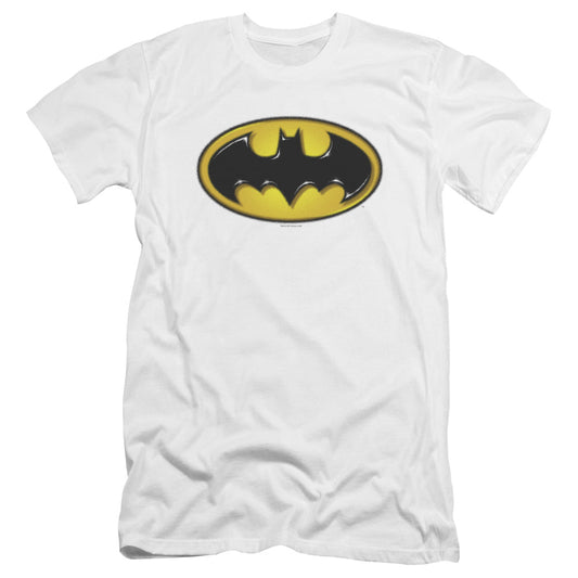 Batman Airbrush Bat Symbol Premium Bella Canvas Slim Fit Mens T Shirt White