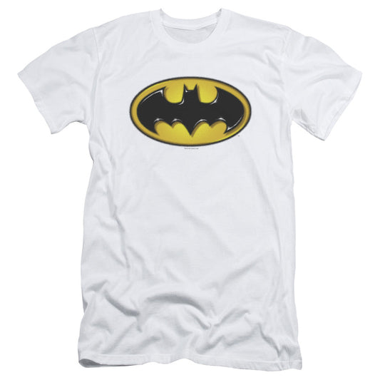 Batman Airbrush Bat Symbol Slim Fit Mens T Shirt White