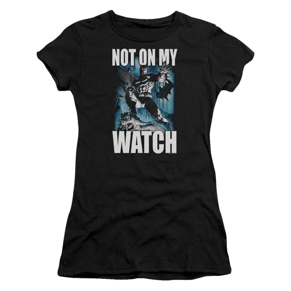 Batman Not On My Watch Junior Sheer Cap Sleeve Womens T Shirt Black