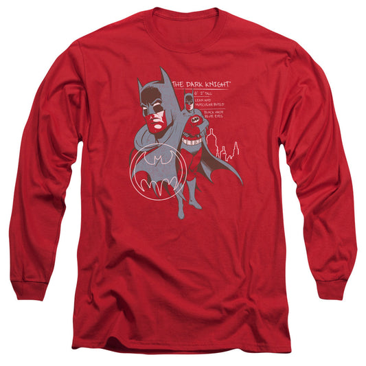 Batman Lean And Muscular Mens Long Sleeve Shirt Red