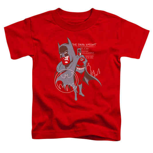 Batman Lean And Muscular Toddler Kids Youth T Shirt Red