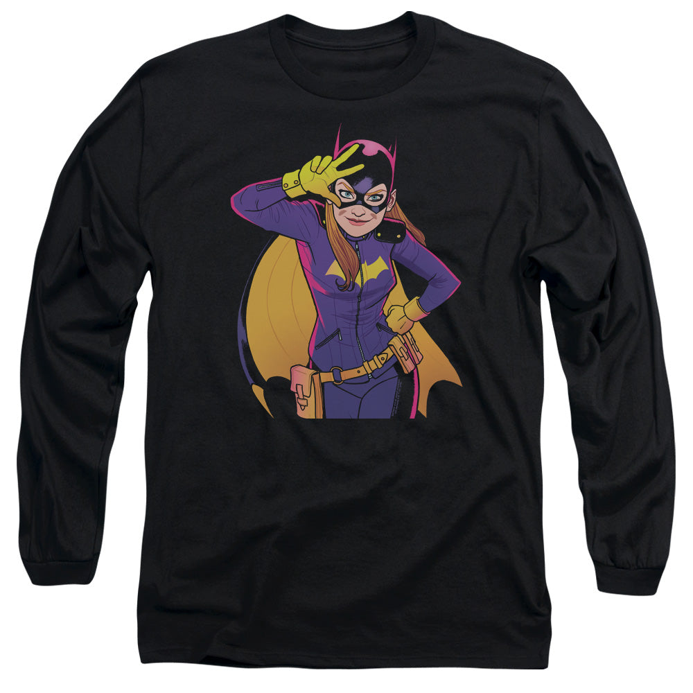 Batman Batgirl Moves Mens Long Sleeve Shirt Black
