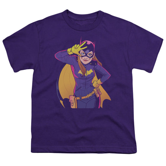 Batman Batgirl Moves Kids Youth T Shirt Purple