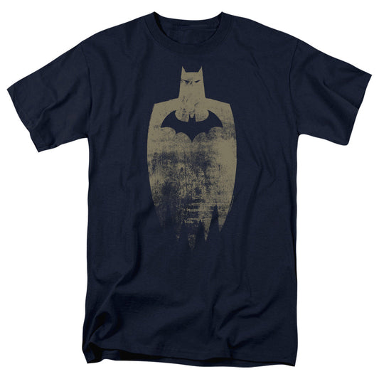 Batman Gold Silhouette Mens T Shirt Navy