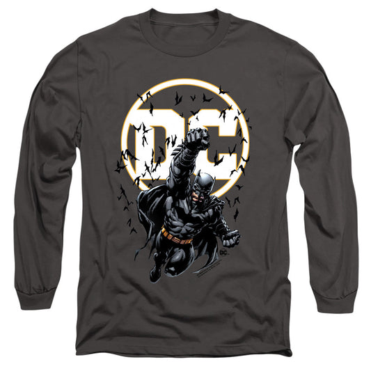 Batman Batman Dc Mens Long Sleeve Shirt Charcoal