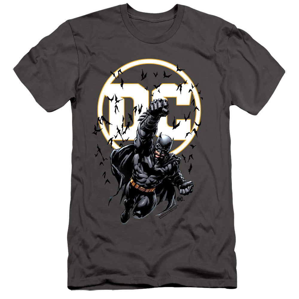 Batman Batman Dc Slim Fit Mens T Shirt Charcoal