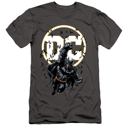 Batman Batman Dc Slim Fit Mens T Shirt Charcoal