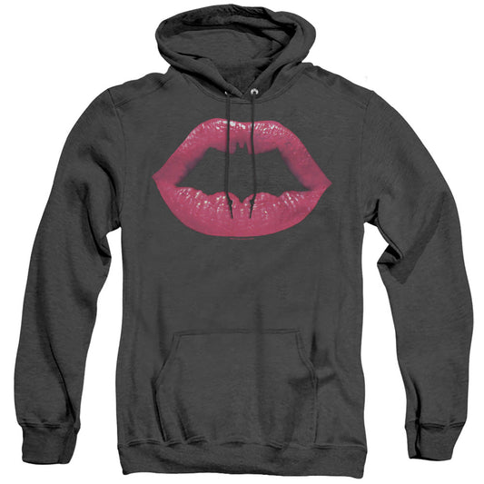 Batman Bat Kiss Heather Mens Hoodie Black