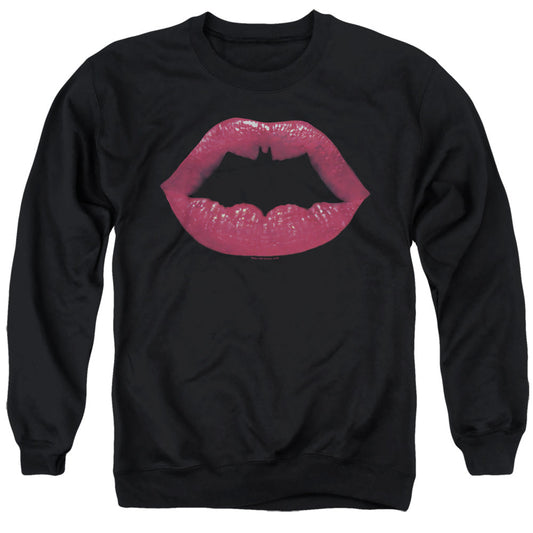 Batman Bat Kiss Mens Crewneck Sweatshirt Black