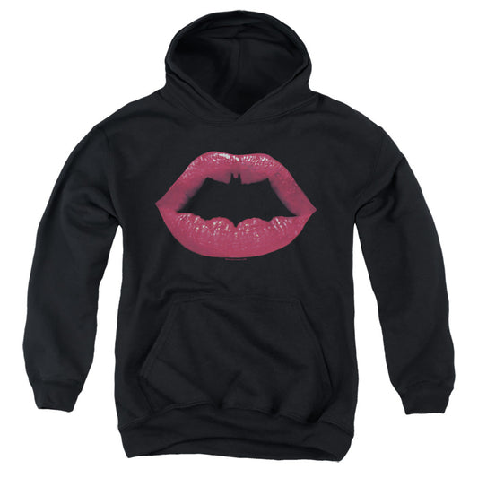 Batman Bat Kiss Kids Youth Hoodie Black