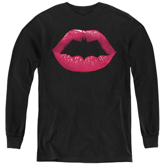 Batman Bat Kiss Long Sleeve Kids Youth T Shirt Black Style001